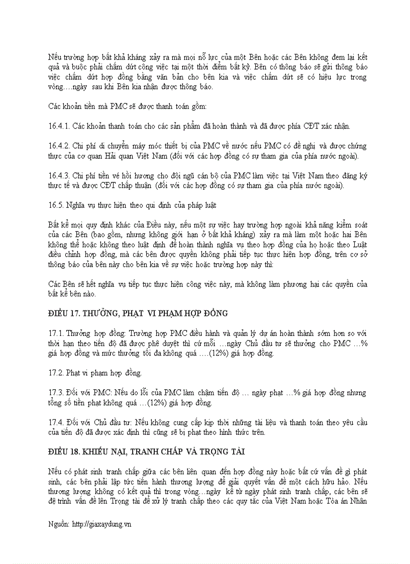 image for page Công bố mẫu hợp đồng tư vấn quản lý dự án của bộ xây dựng PMC