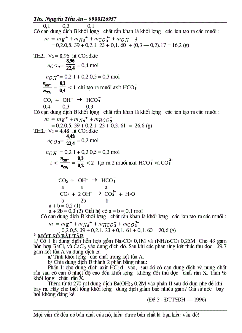 image for page Áp dụng phương trình ion rút gọn vào việc giải toán Hóa 12 Ths Nguyễn Tiến An