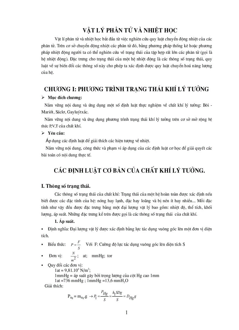 image for page Vật lý Phân tử và Nhiệt học Tài liệu chuyên lý
