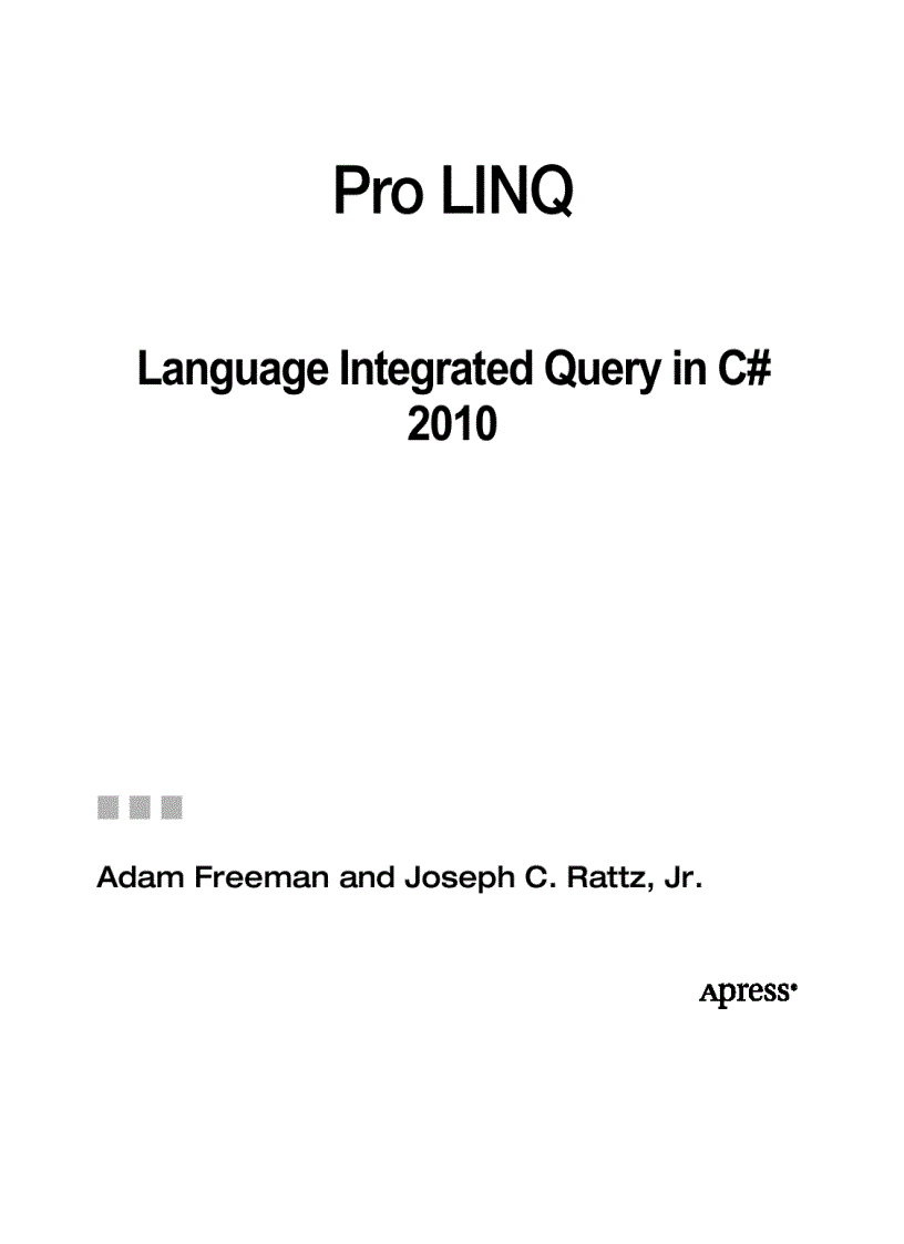 Pro LINQ Language Integrated Query in C 2010