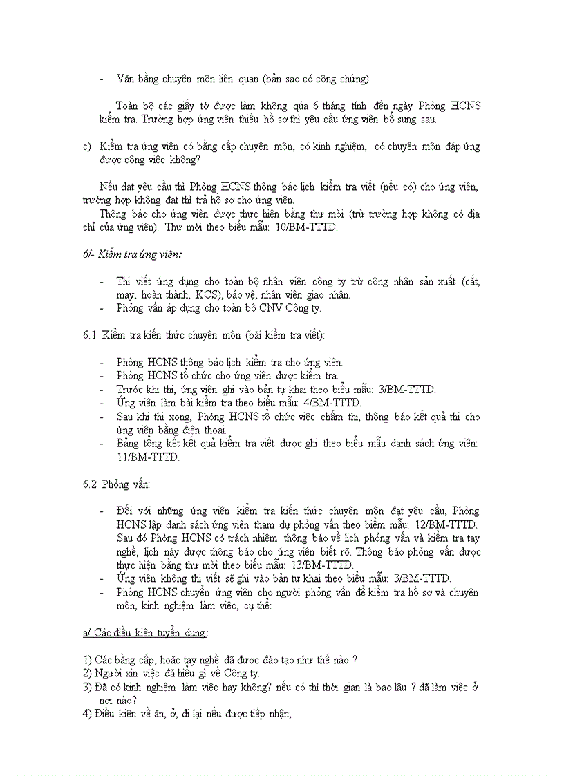 image for page Thủ tục tuyển dụng chuẩn