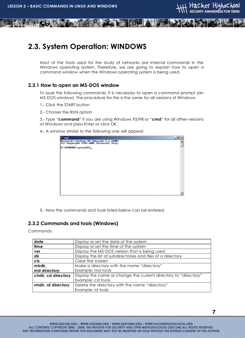 image for page Basic commands in linux and windows