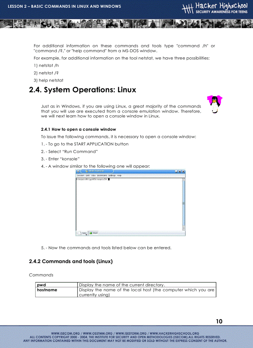 image for page Basic commands in linux and windows