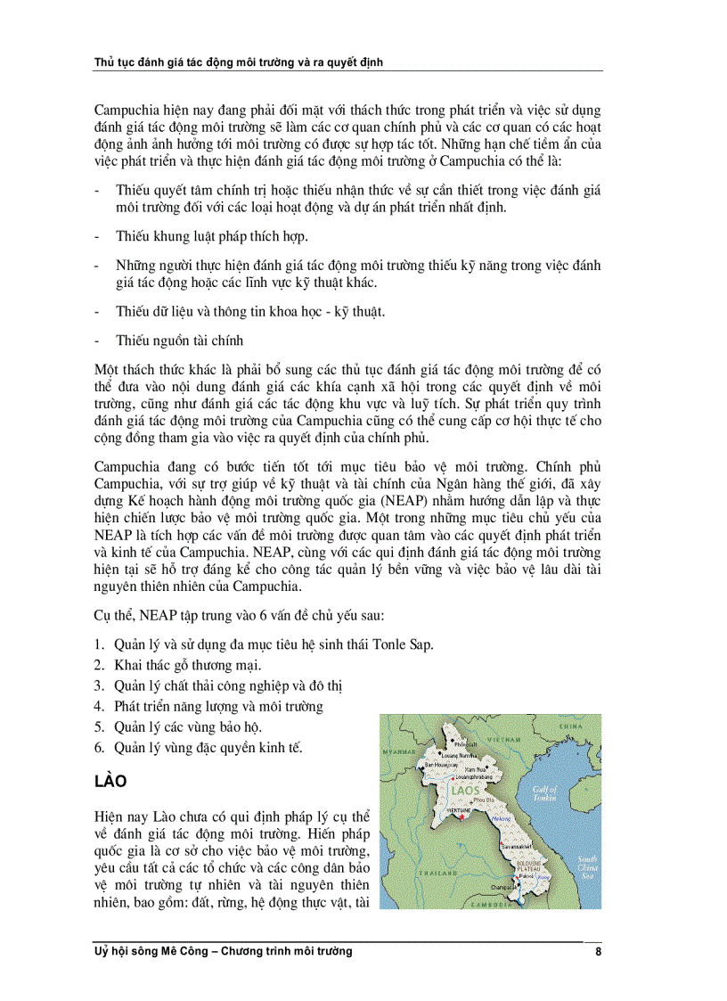 image for page Thủ tục đánh giá tác động môi trường và ra quyết định Khoá học D