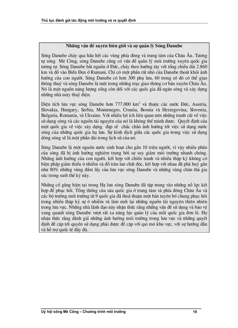 image for page Thủ tục đánh giá tác động môi trường và ra quyết định Khoá học D