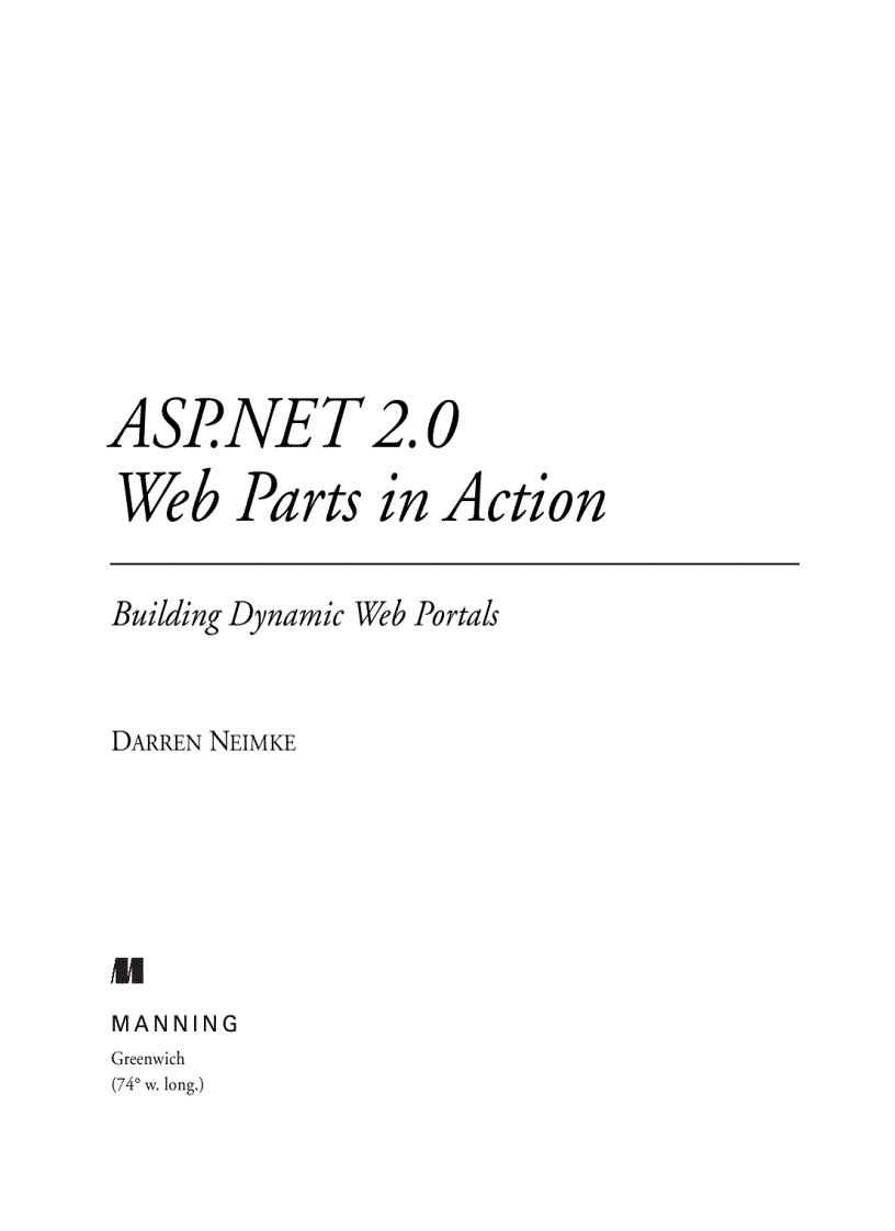 ASP NET 2 0 Web Parts in Action