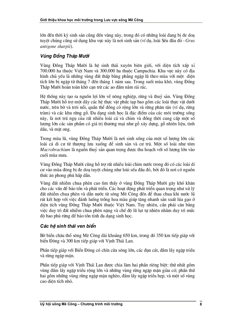 image for page Giới thiệu khoa học môi trường trong lưu vực sông Mê Kông Khoá học B