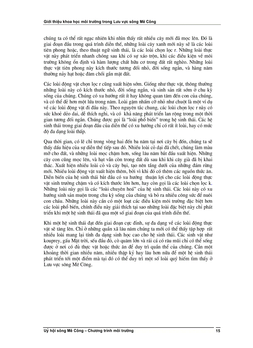 image for page Giới thiệu khoa học môi trường trong lưu vực sông Mê Kông Khoá học B