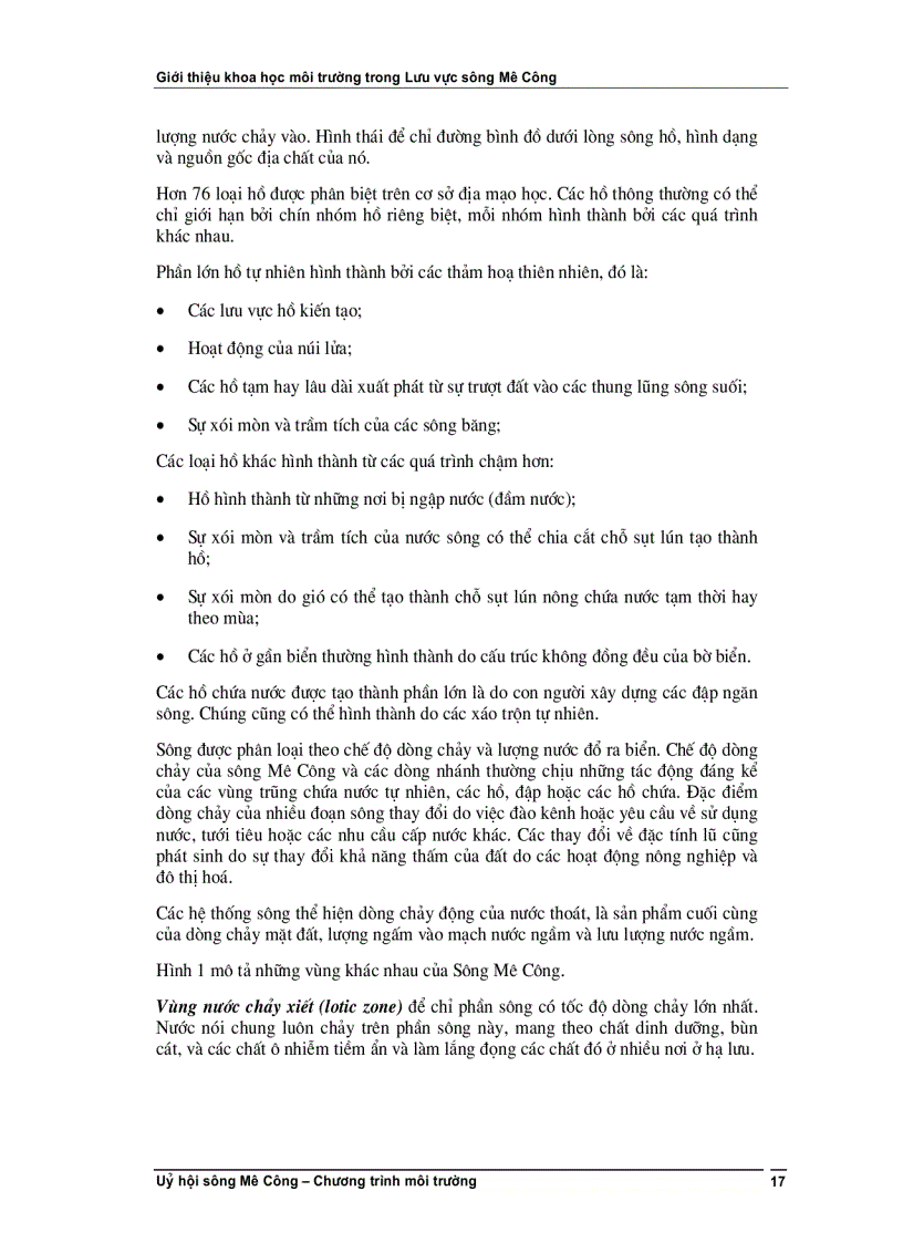 image for page Giới thiệu khoa học môi trường trong lưu vực sông Mê Kông Khoá học B