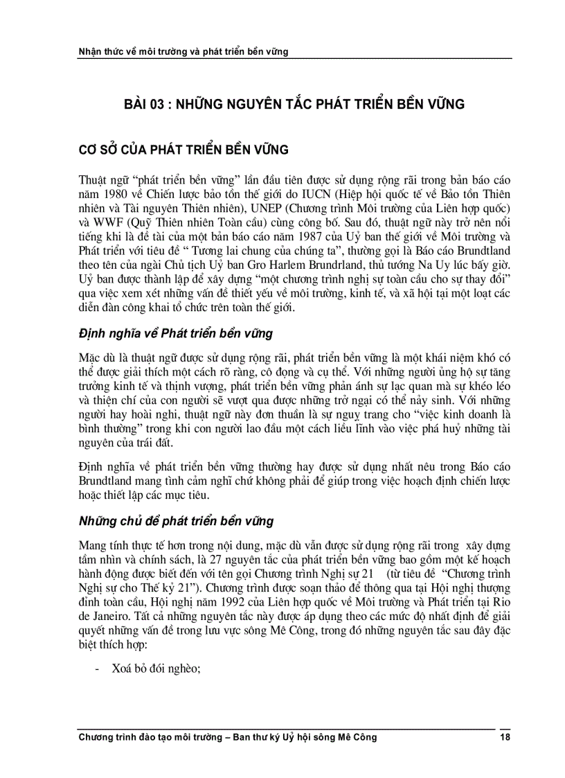 image for page Nhận thức môi trường và phát triển bền vững