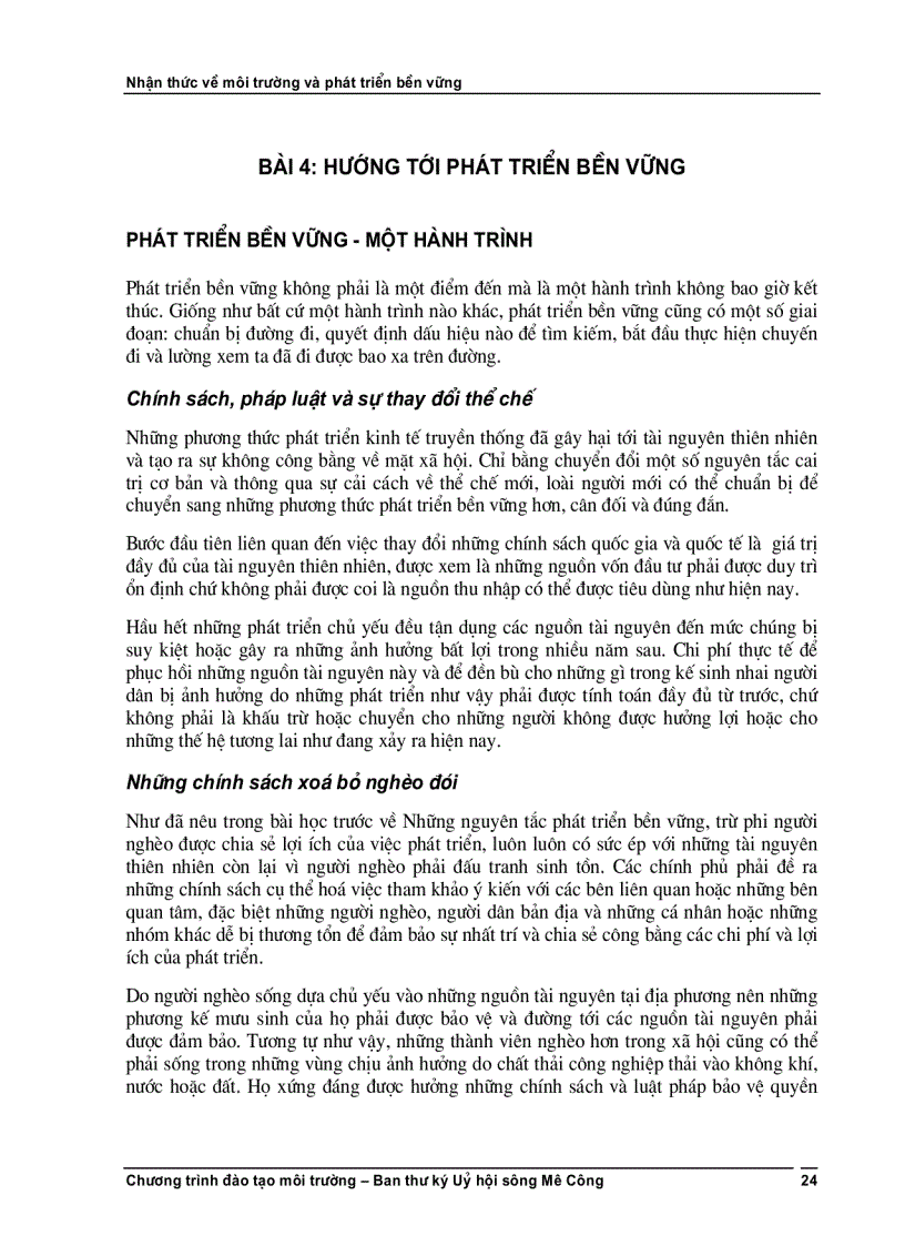 image for page Nhận thức môi trường và phát triển bền vững