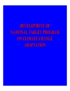 Development of national target program on climate change adaption