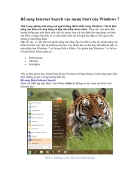 Bổ sung Internet Search vào menu Start của Windows 7