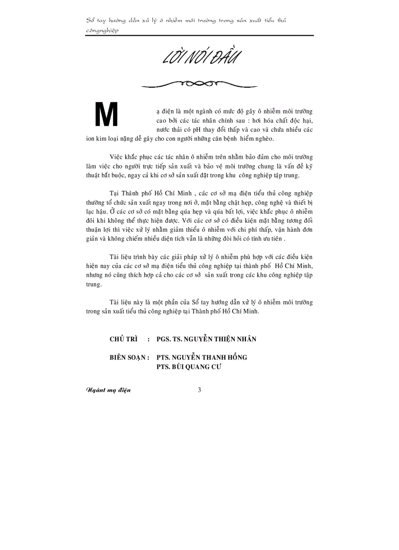 image for page Sổ tay hướng dẫn Xử lý ô nhiễm ngành mạ điện