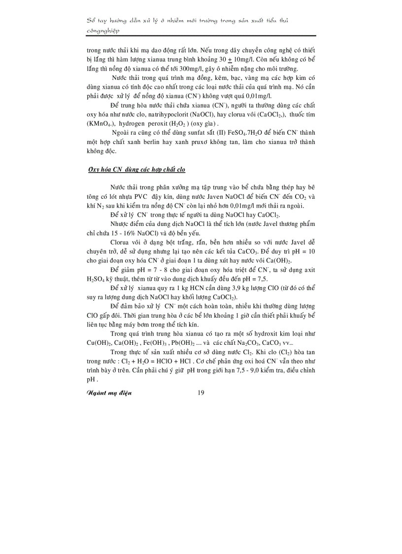 image for page Sổ tay hướng dẫn Xử lý ô nhiễm ngành mạ điện