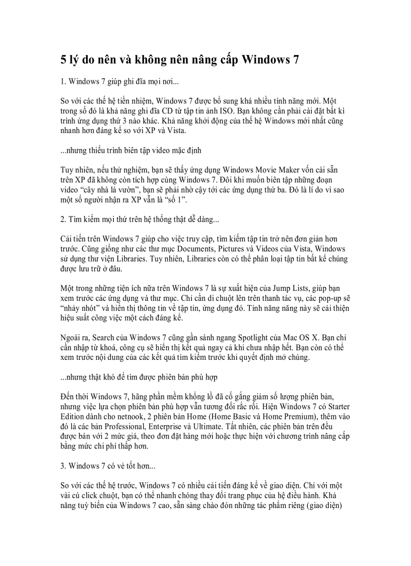image for page 5 lý do nên và không nên nâng cấp Windows 7