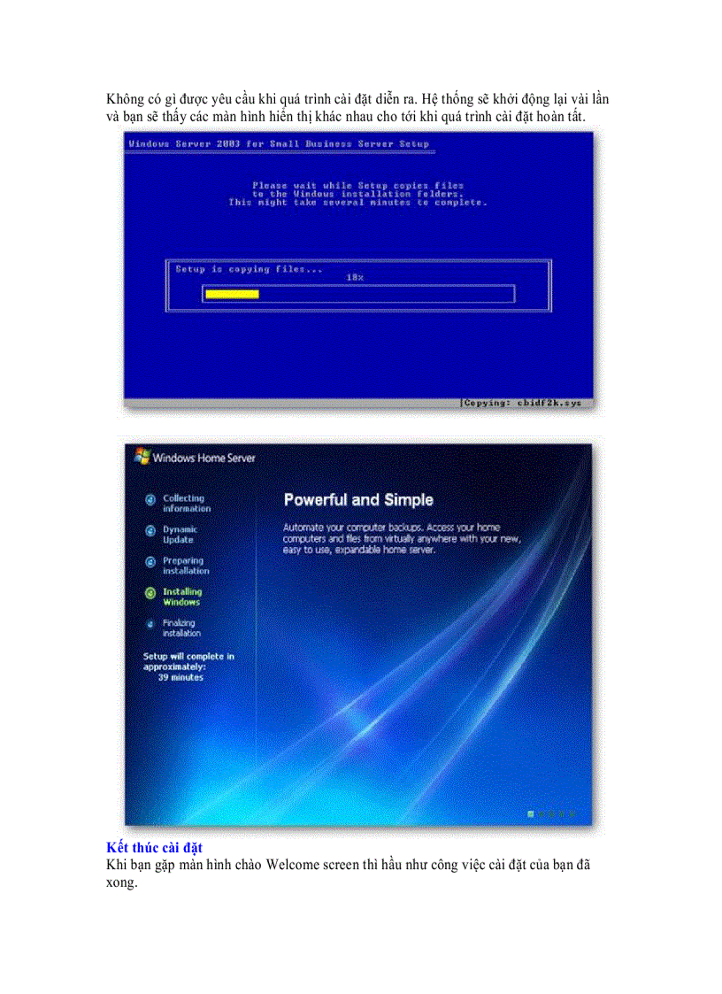 image for page Cài đặt và cấu hình Windows Home Server