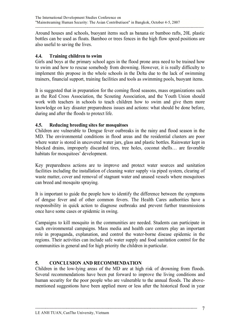 image for page Children security as part of the living together with floods strategy in the Mekong river delta VietNam