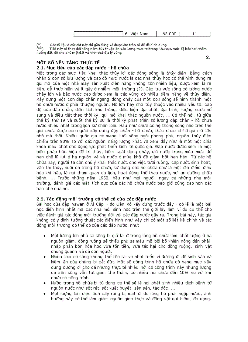 image for page Các đập nước và hồ chứa ở thượng nguồn