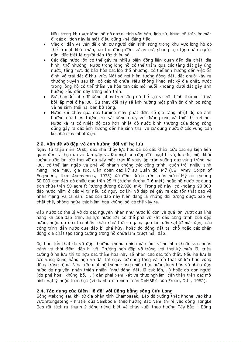 image for page Các đập nước và hồ chứa ở thượng nguồn