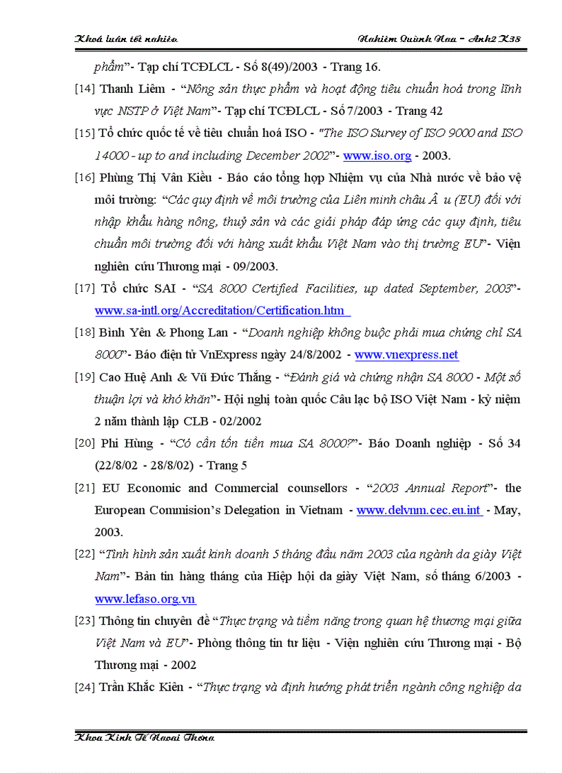 image for page Vấn đề tiêu chuẩn chất lượng môi trường và xã hội đối với hàng hoá xuất khẩu sang EU