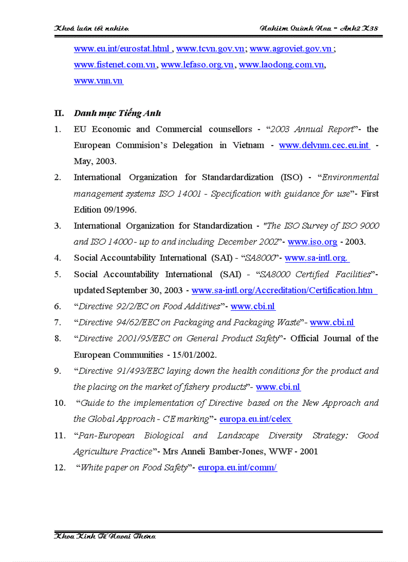 image for page Vấn đề tiêu chuẩn chất lượng môi trường và xã hội đối với hàng hoá xuất khẩu sang EU