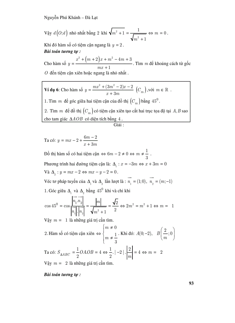 image for page Các bài toán về tiệm cận thầy Nguyễn Phú Khánh