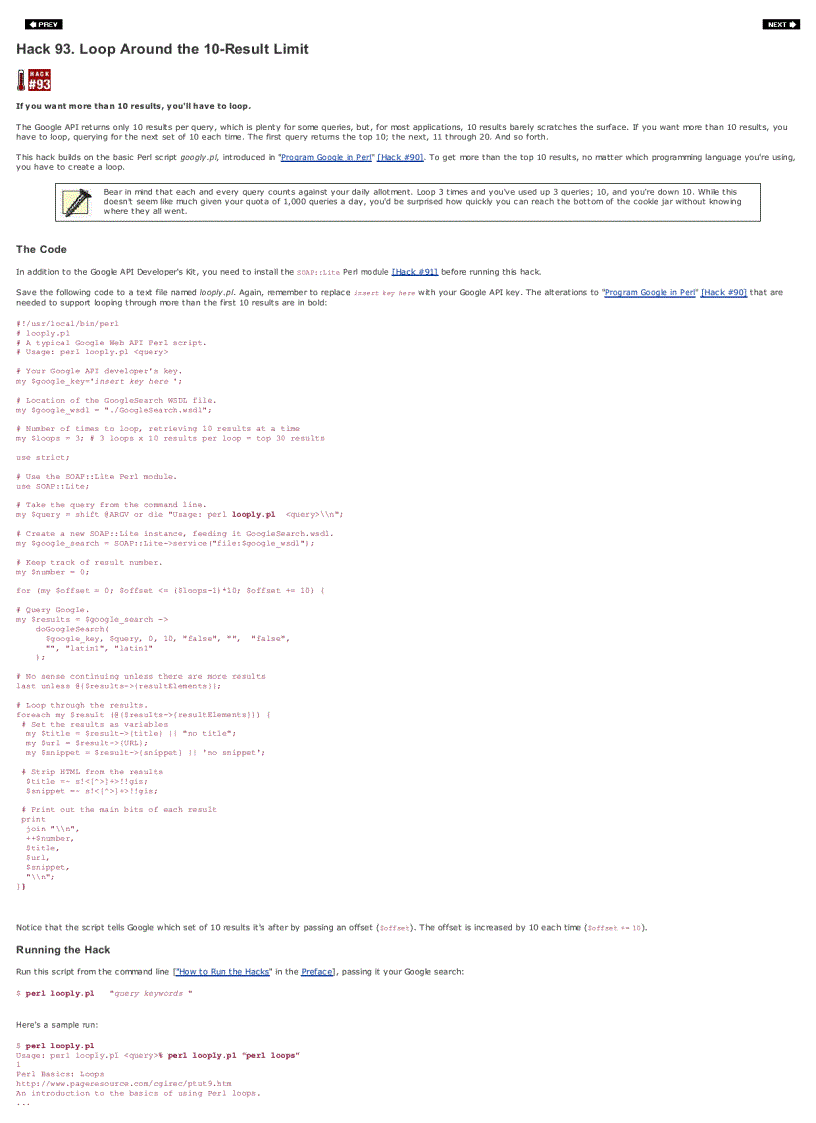 image for page Program Google with the Net Google Perl Module