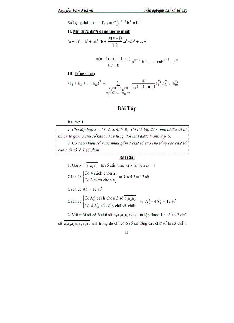 image for page Tự luận và trắc nghiệm đại số tổ hợp