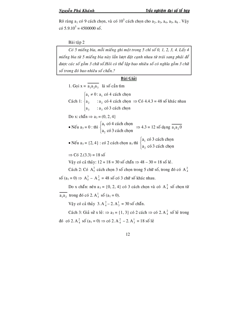 image for page Tự luận và trắc nghiệm đại số tổ hợp