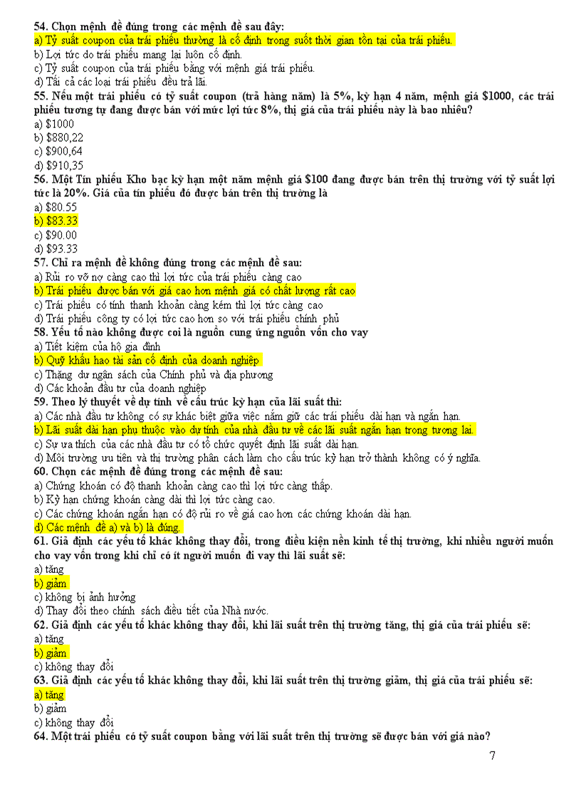 image for page Đề thi trắc nghiệm tài chính tiền tệ