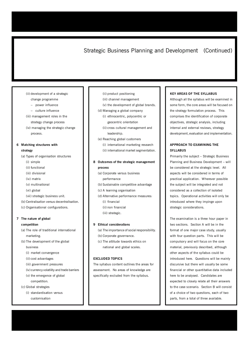 image for page Acca test book Strategic Business Planning and Development