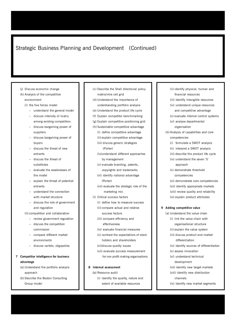 image for page Acca test book Strategic Business Planning and Development