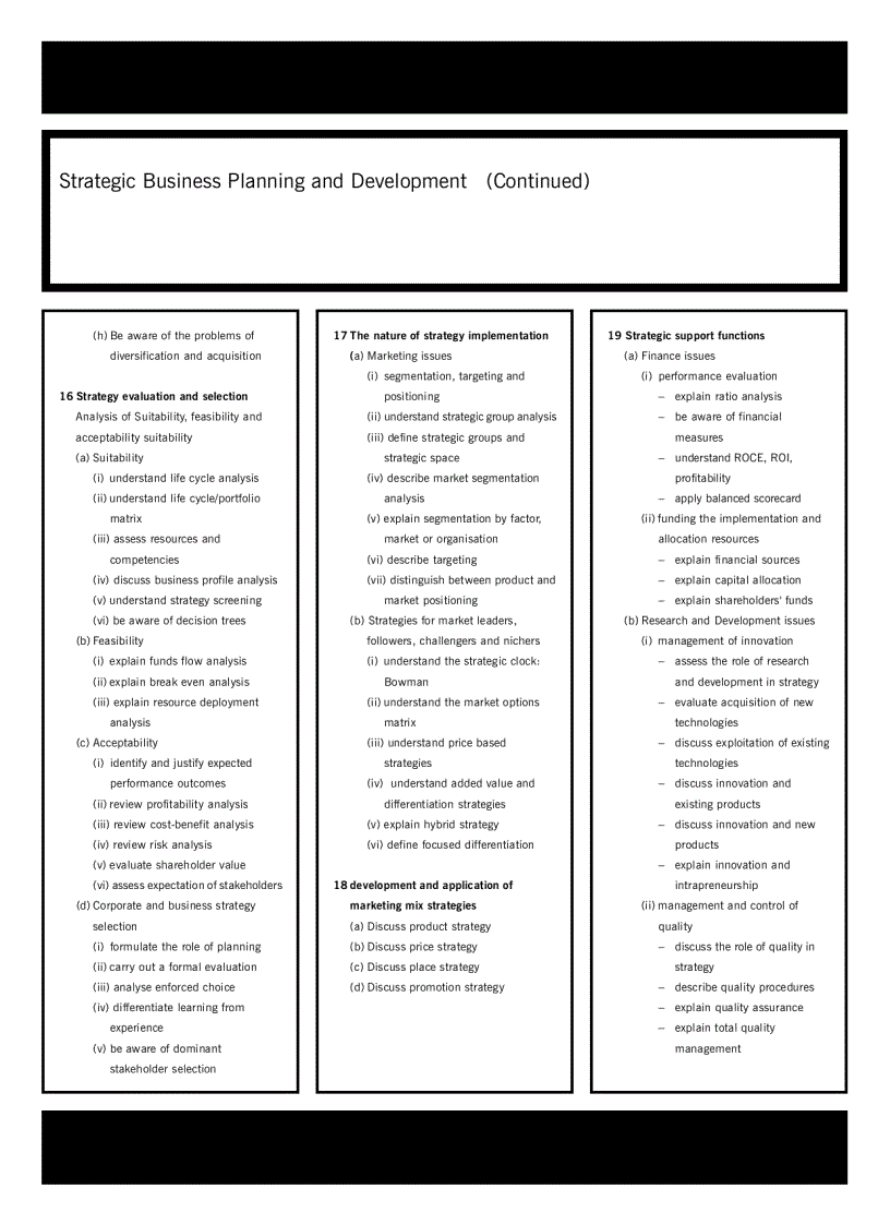 image for page Acca test book Strategic Business Planning and Development