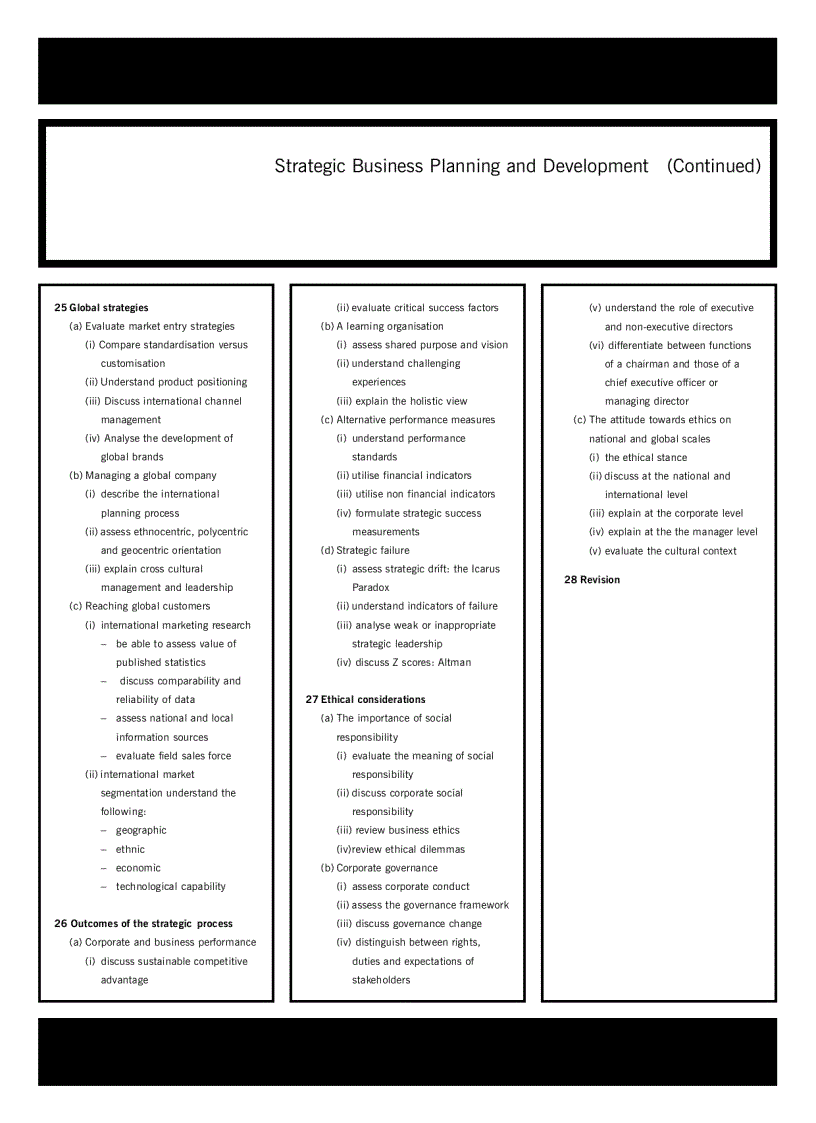 image for page Acca test book Strategic Business Planning and Development