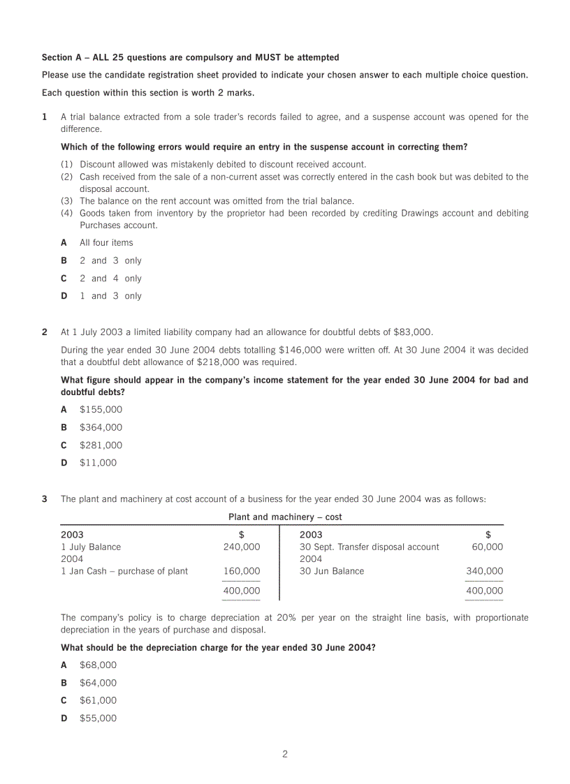 image for page Acca test book QUESTION