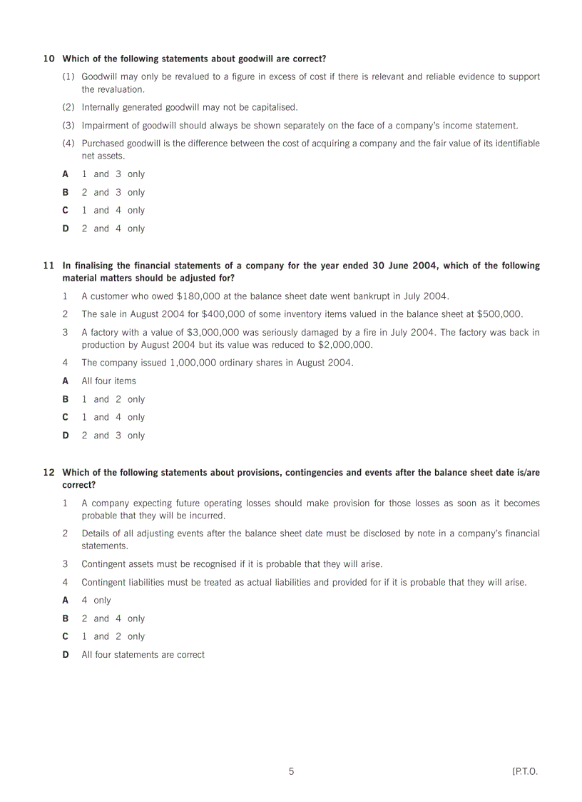 image for page Acca test book QUESTION