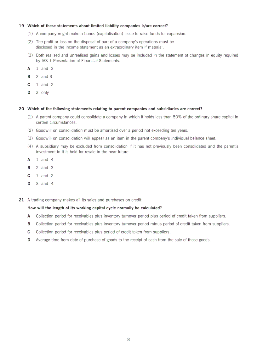 image for page Acca test book QUESTION