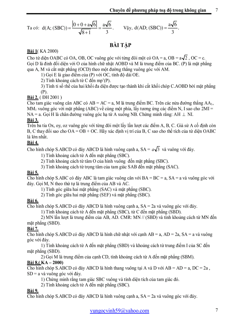 image for page Các bài tập hình học không gian tổng hợp giải bằng phương pháp toạ độ phần ii Hình chóp