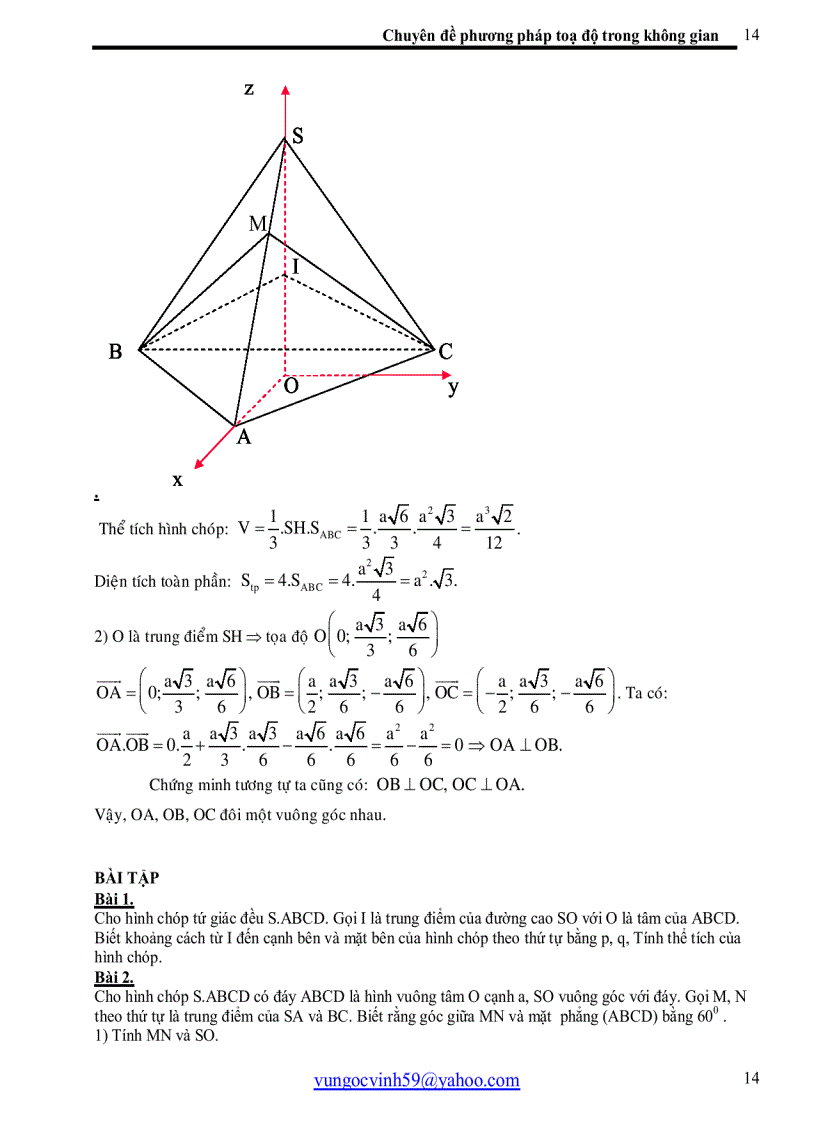 image for page Các bài tập hình học không gian tổng hợp giải bằng phương pháp toạ độ phần ii Hình chóp