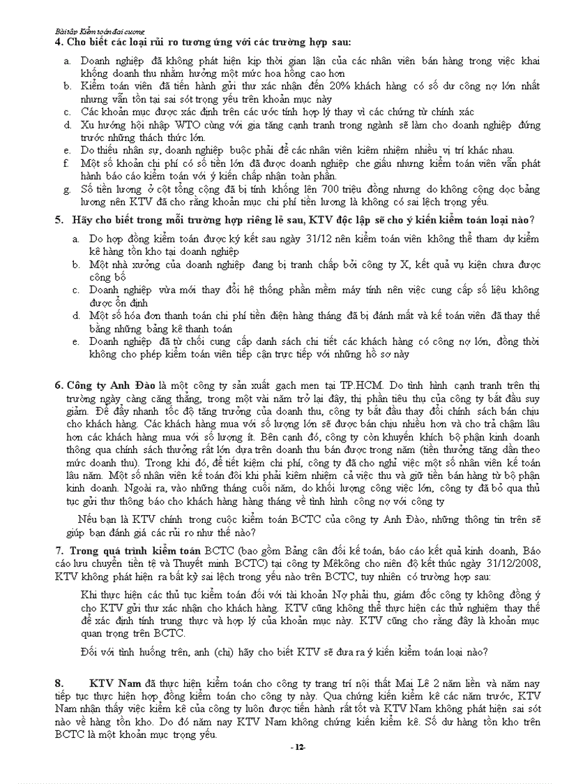 image for page Bài tập Kiểm toán đại cương