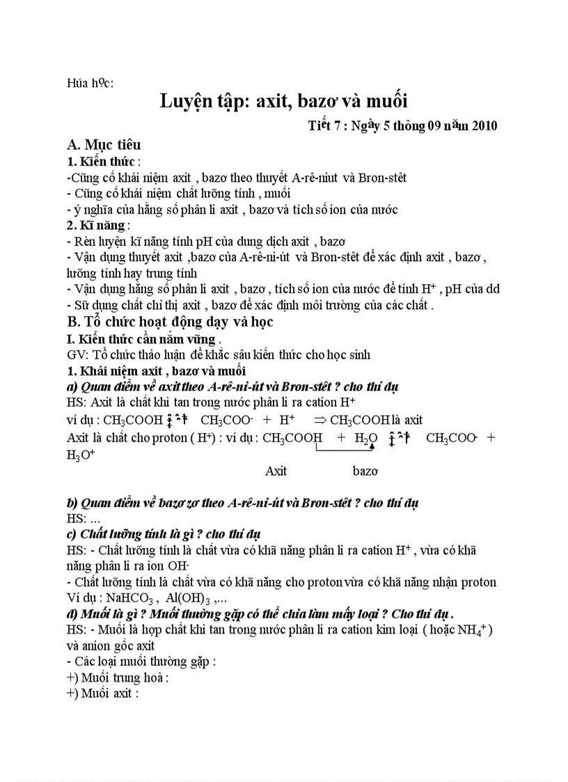 image for page Hóa học Luyện tập axit bazơ và muối