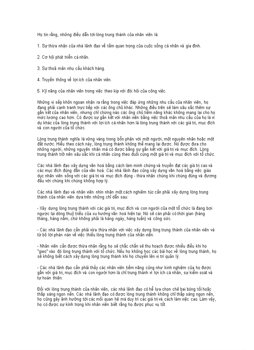 image for page Điều làm nên lòng trung thành của nhân viên