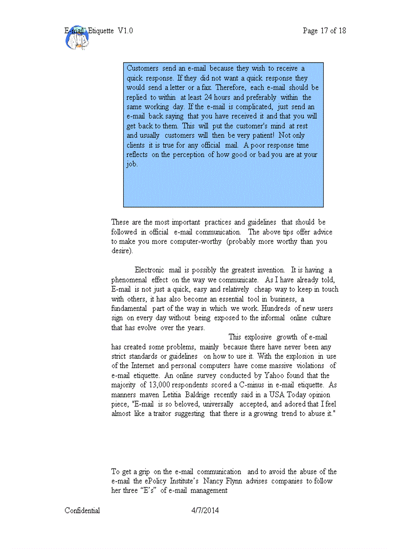 image for page E mail Etiquette