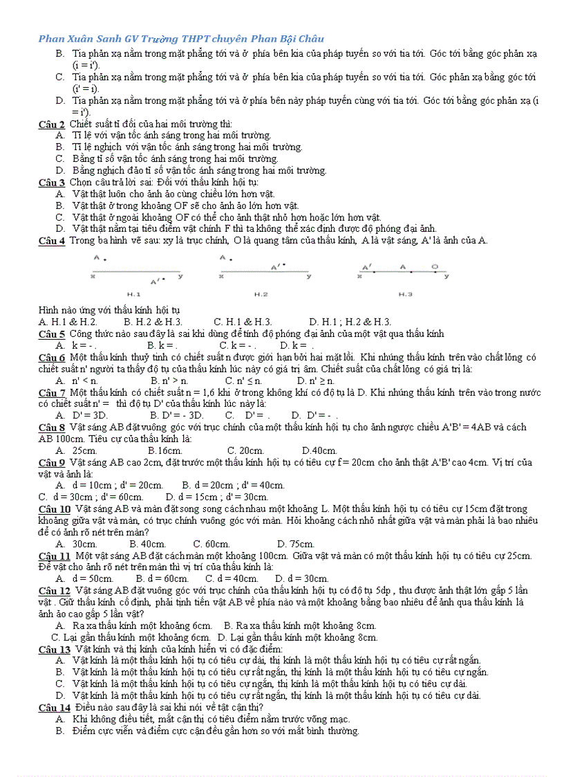 image for page Bài kiểm tra trắc nghiệm môn Vật lý 12 THPT chuyên Phan Bội Châu