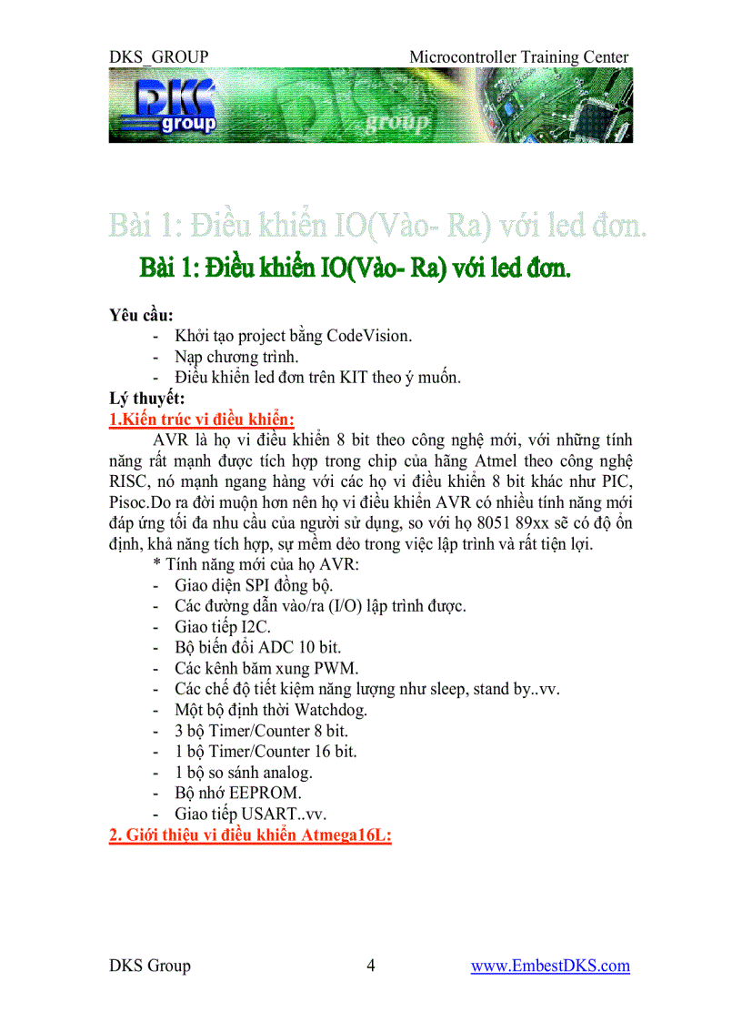 image for page Giáo trình Vi điều khiển AVR dks group