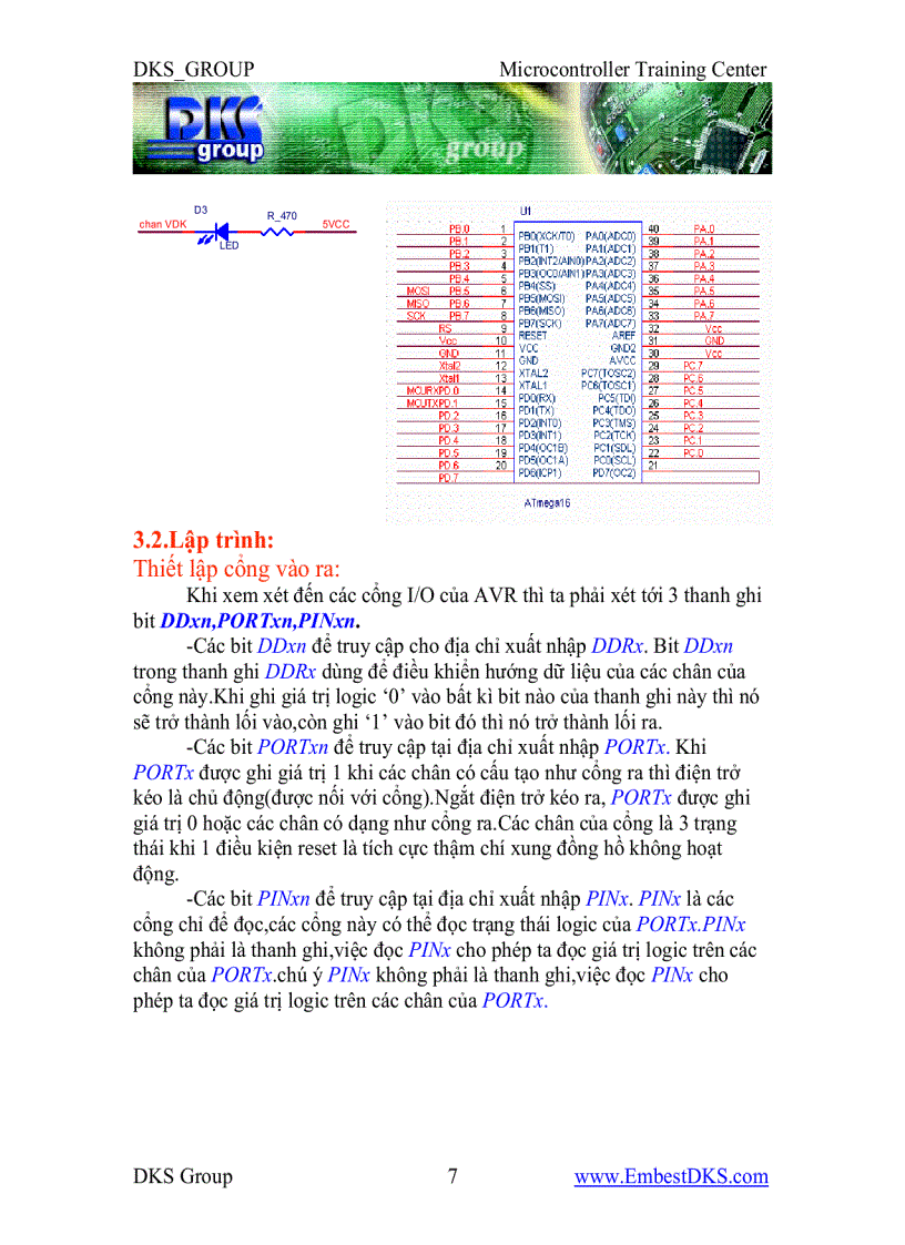 image for page Giáo trình Vi điều khiển AVR dks group