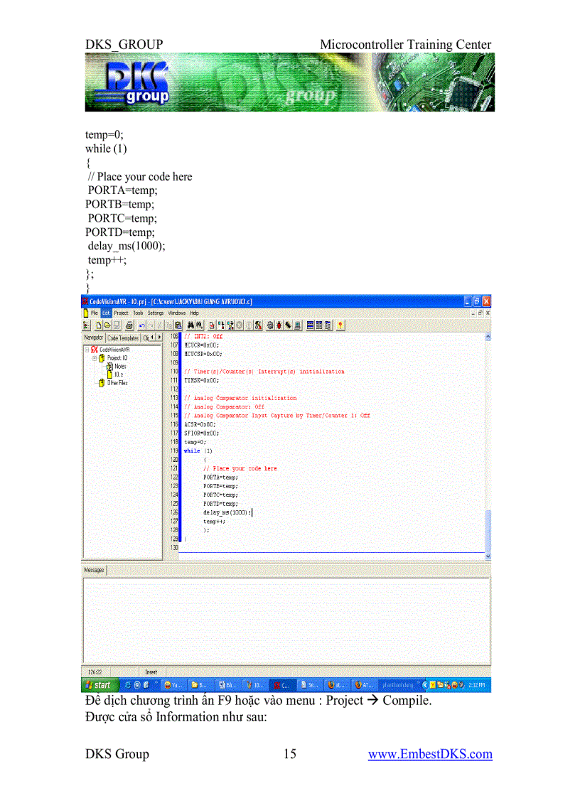 image for page Giáo trình Vi điều khiển AVR dks group