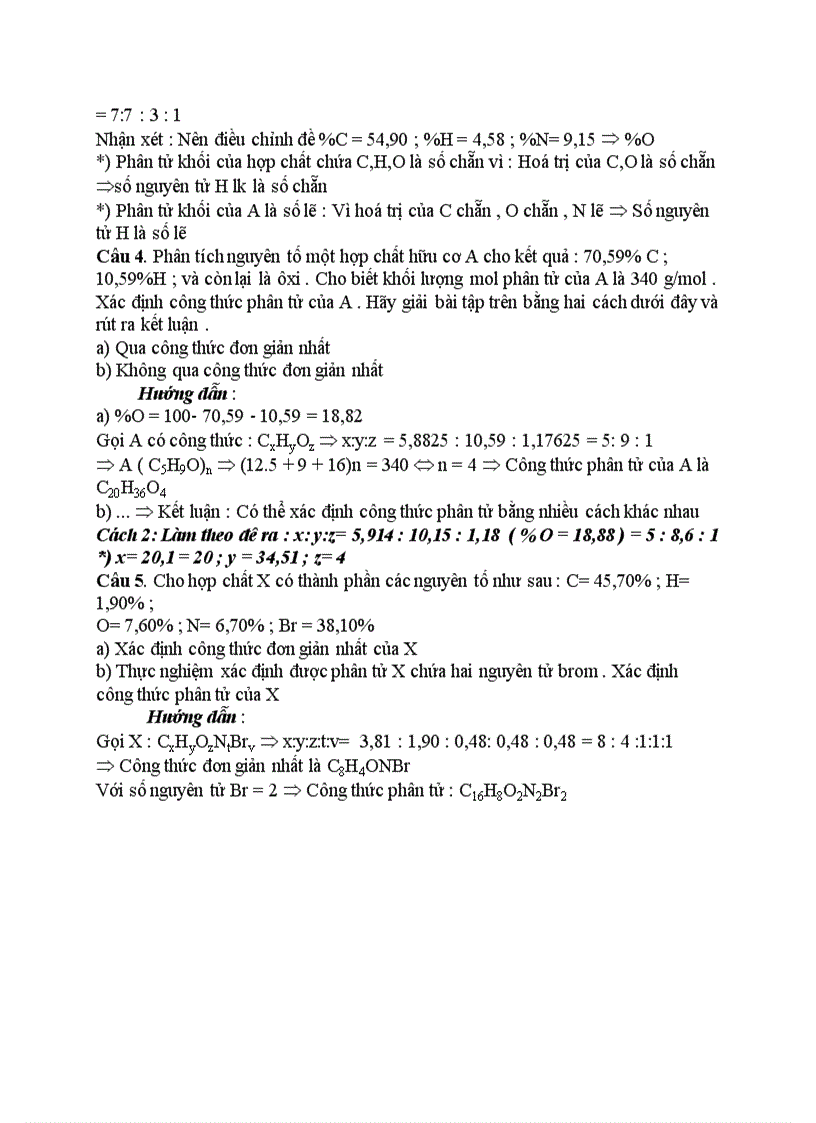 image for page Hóa học Luyện tập chất hữu cơ công thức phân tử