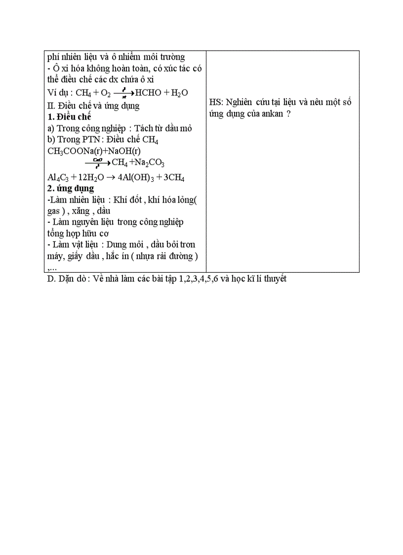 image for page Hóa học Ankan tính chất hóa học điều chế và ứng dụng